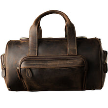 Load image into Gallery viewer, Dark Brown Full Grain Leather Weekender Travel Duffel Bag
