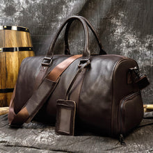Load image into Gallery viewer, Weekend Travle Leather Bag Large Stroage for Men
