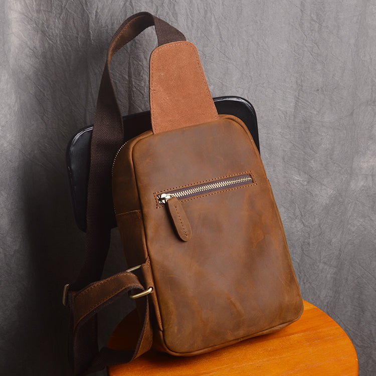 Mens Shoulder Crossbody Leather Sling Bag