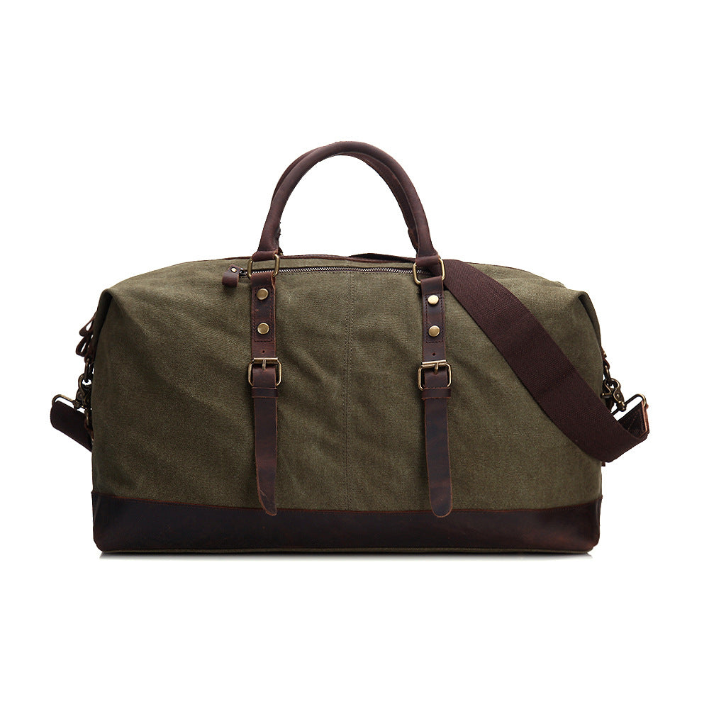 Vintage Canvas Leather Travel Duffel Bag
