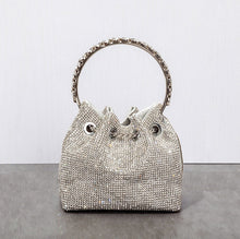 Load image into Gallery viewer, Silver Diamond Tassel Evening Clutch Bag
