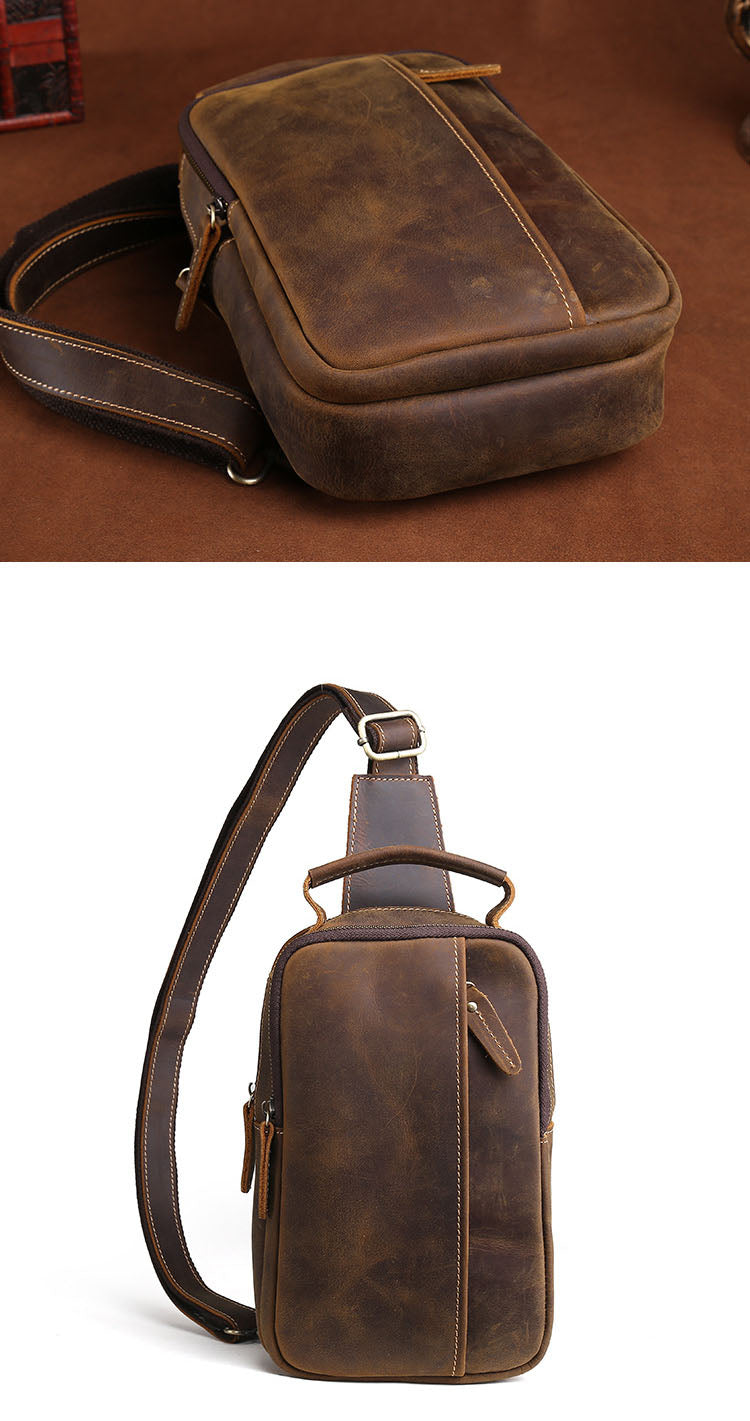 Leather Small Sling Bag for Men