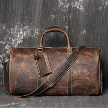 Load image into Gallery viewer, Brown Cowhide Travel Duffel Weekender Bag for Men
