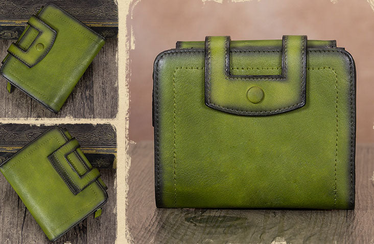 Chic Womens Short Leather Clutch Wallet with Coin Pocket and Card Holders For Women