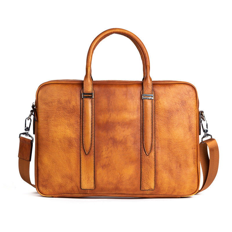Large Vintage Leather Casual Briefcase for Men