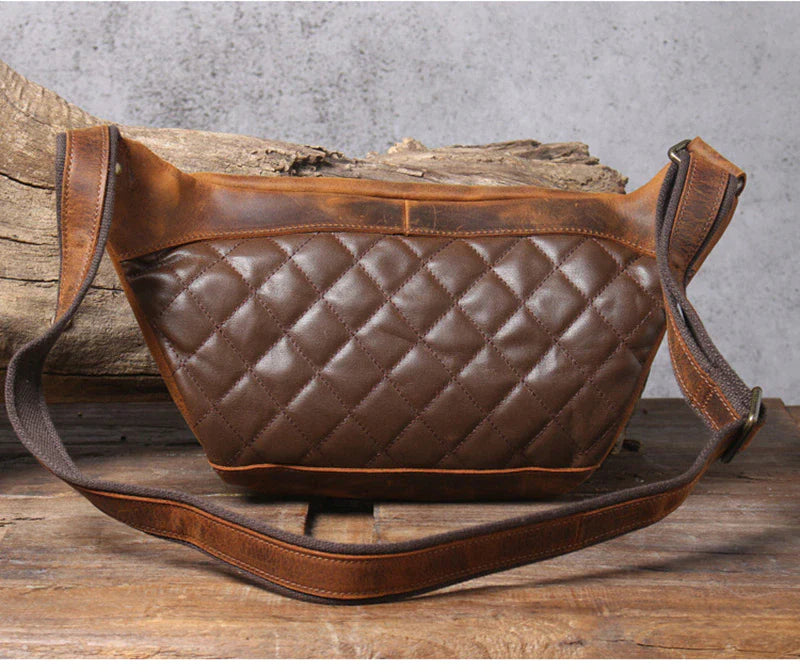Classic Leather Crossbody Sling Bag for Men