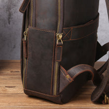 Load image into Gallery viewer, Large Simple School Leather Laptop Rucksack
