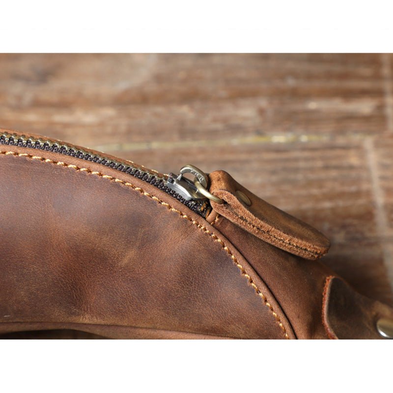 Men's Leather Simple Sling Bag