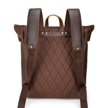 Load image into Gallery viewer, Brown Classic Leather Convertible School Backpack
