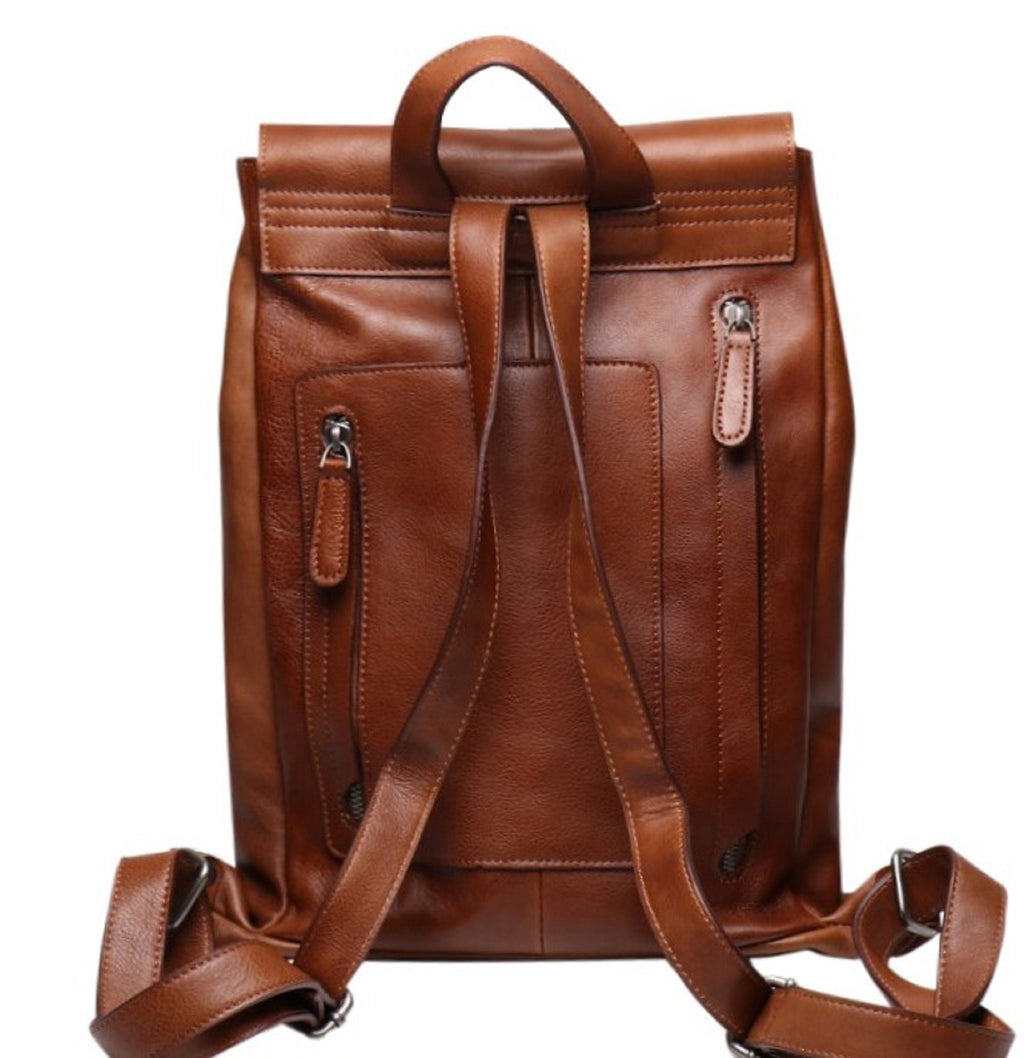 Brown Leather Backpack for Women