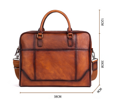 Load image into Gallery viewer, Vintage Genine Leather Businees Briefcase Laptop Bag
