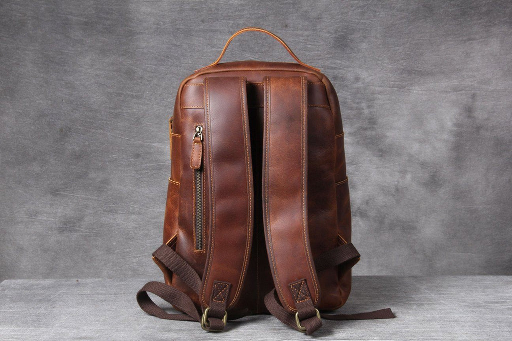 Large Handmade Leather School Backpack