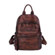 Load image into Gallery viewer, Vintage Leather Rucksack Womens Vintage School Backpacks Leather Backpack Purse
