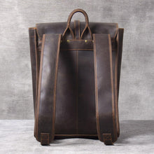 Load image into Gallery viewer, Coffee Full Grain Leather School Backpack
