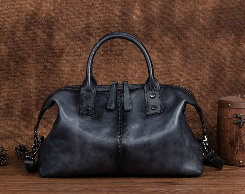 Tote Bag Top Handle Shoulder Bag Medium Designer Retro Leather Handbag for Women