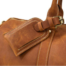 Load image into Gallery viewer, Travel Weekender Leather Duffel Bag With Shoe Pocket
