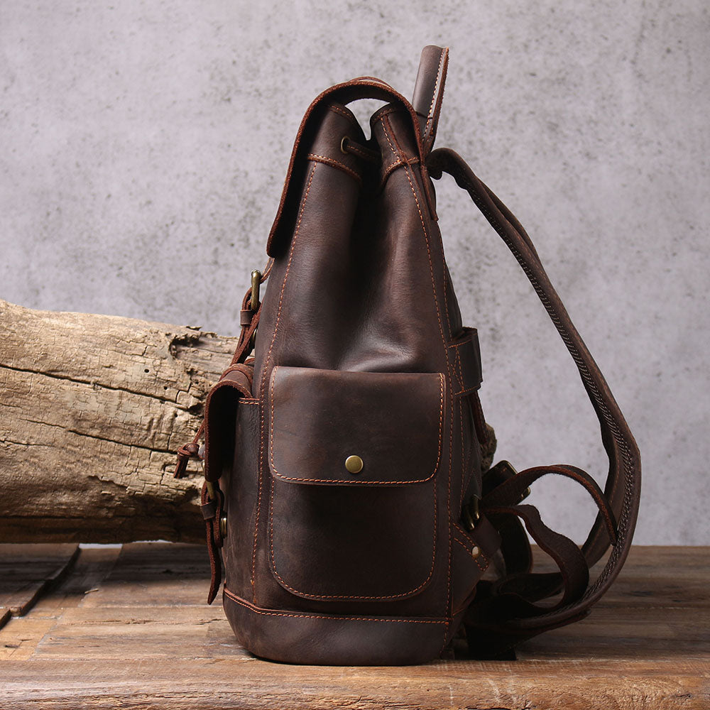 Classic Full Grain Leather School Backpack