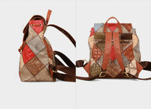 Load image into Gallery viewer, Unique Patchwork women Backpack Purse Bag
