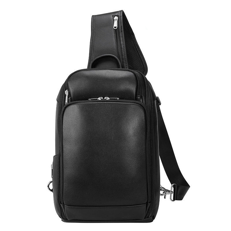 Crossbody Trip Chest Leather Sling Bag for Men