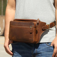 Load image into Gallery viewer, Men&#39;s Zipper Crossbody Sling Leather Bag
