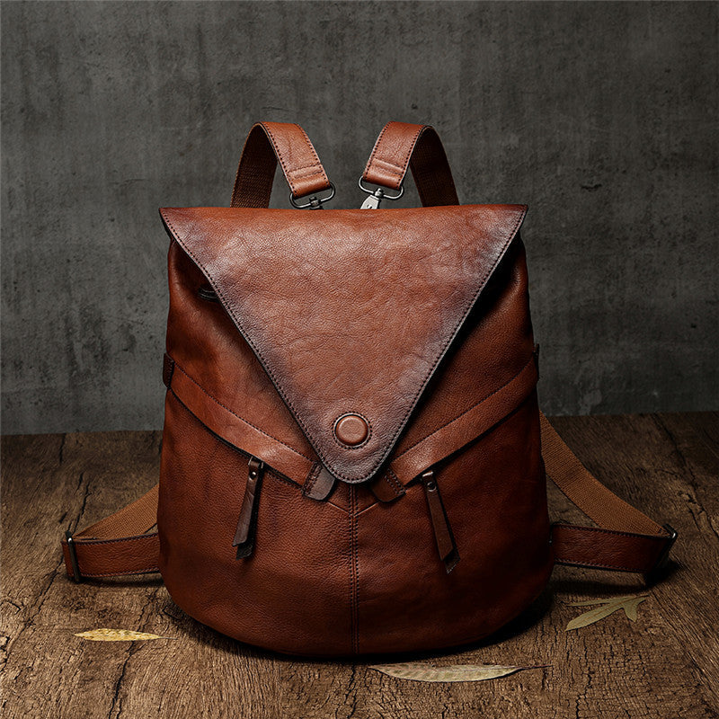 Classic Leather Convertible Backpack Bag