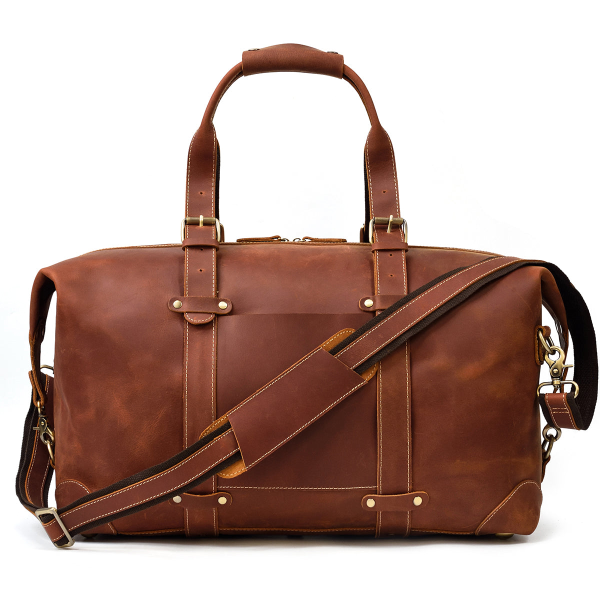 Crazy Horse Travel Weekender Leather Duffel Bag