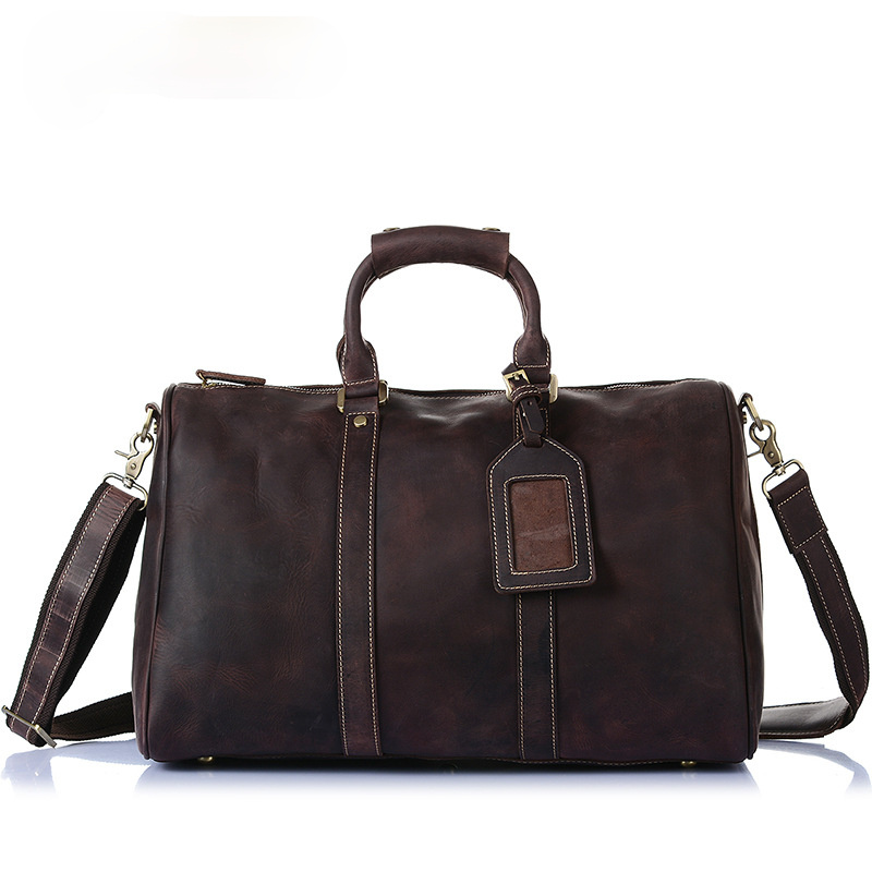 Retro Leather Portable Travel Duffel Bag