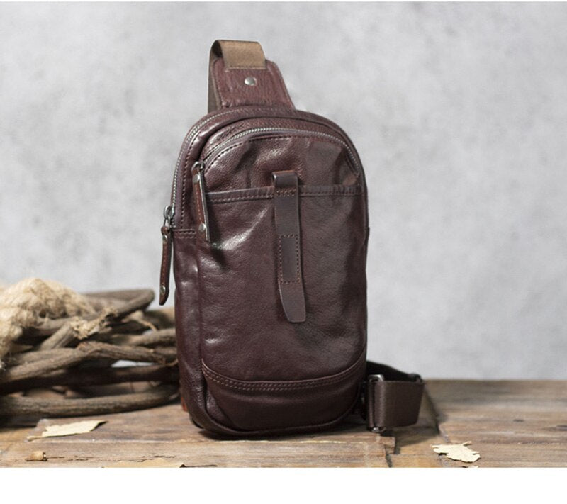 Mens Leather Cross Body Sling Bag
