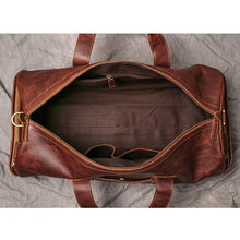 Load image into Gallery viewer, Large Travel Weekender Leather Duffel Bag
