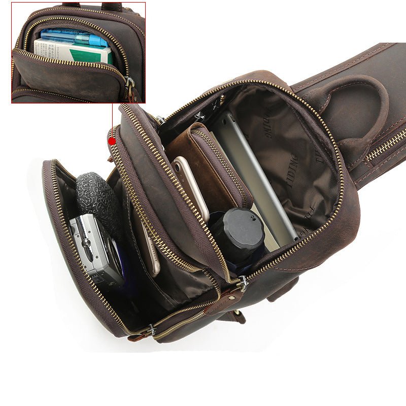 Leather Sling Crossbody Shoulder Bag