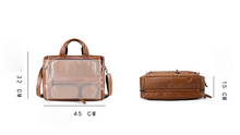 Load image into Gallery viewer, Men Pockets Front Handmade Leather 17&quot; Briefcase Laptop Bag
