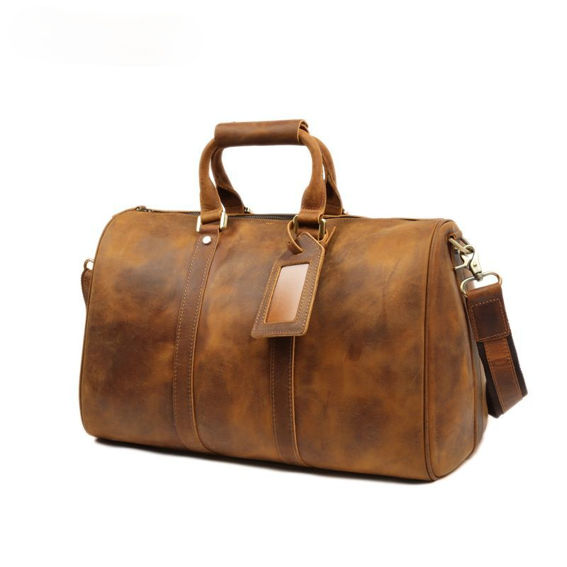 Retro Leather Portable Travel Duffel Bag