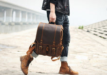 Load image into Gallery viewer, Handmade Full Grain Leather Backpack
