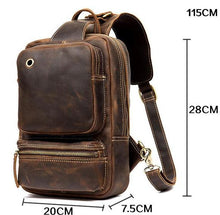 Load image into Gallery viewer, Vintage Leather Sling School Backpack for Men
