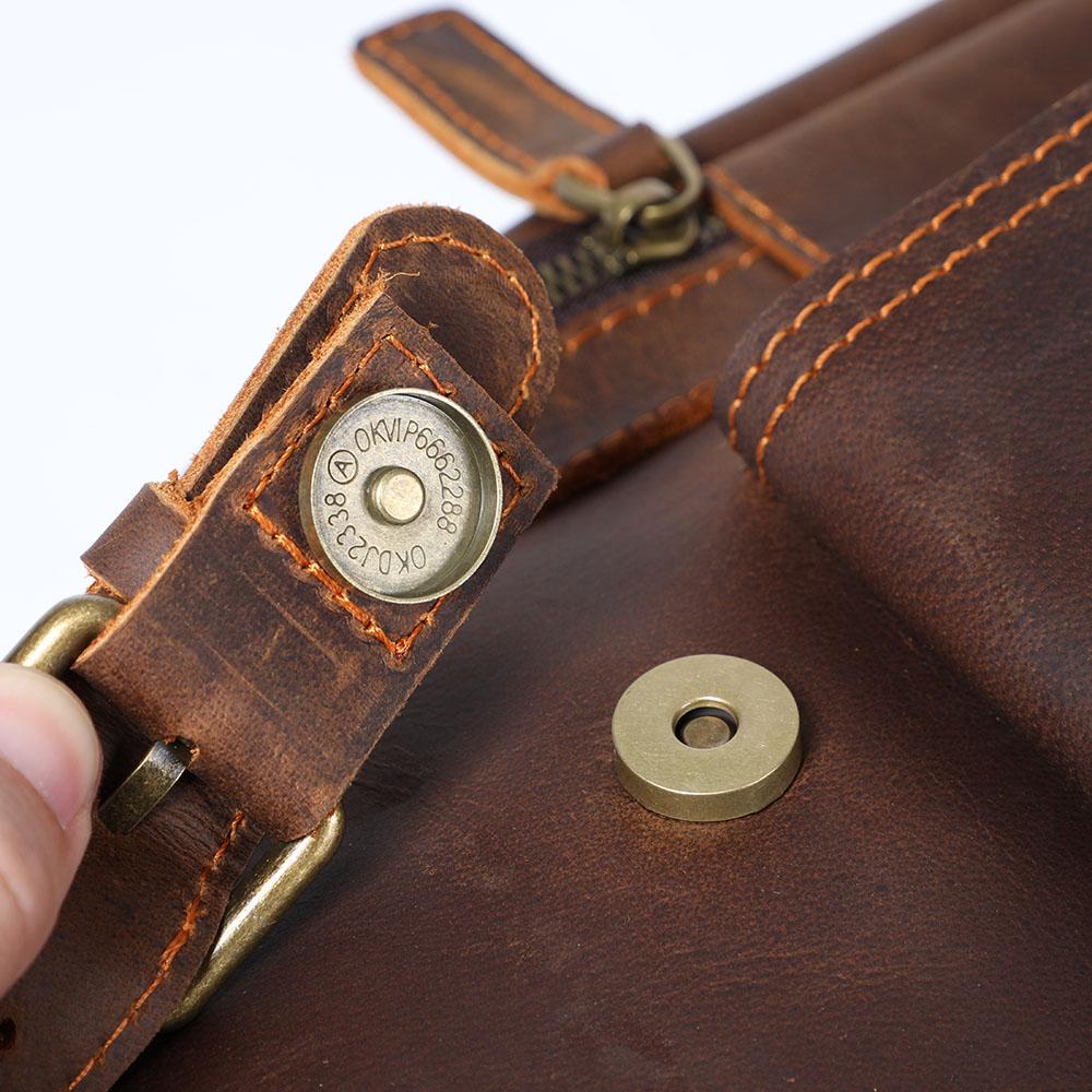 Large Brown Leather School Backpack