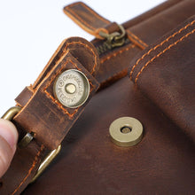 Load image into Gallery viewer, Large Brown Leather School Backpack
