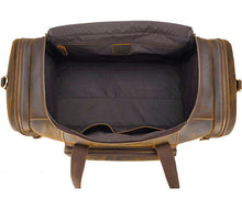 Load image into Gallery viewer, Brown Leather Travel Weekender Bag with Front Pocket
