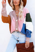 Load image into Gallery viewer, Color Block Button Cardigan
