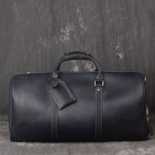 Load image into Gallery viewer, Classic Leather Duffel Bag with Shoes Compartment Travel Weekender Bag
