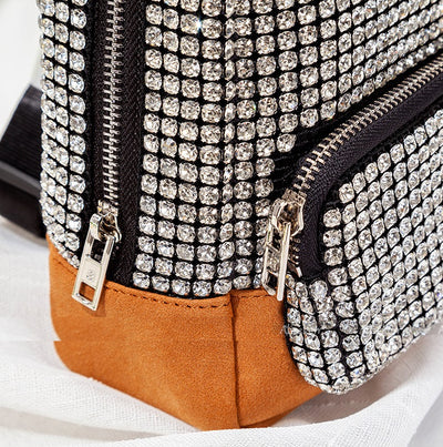 Rhinestone Leather Mini Bag