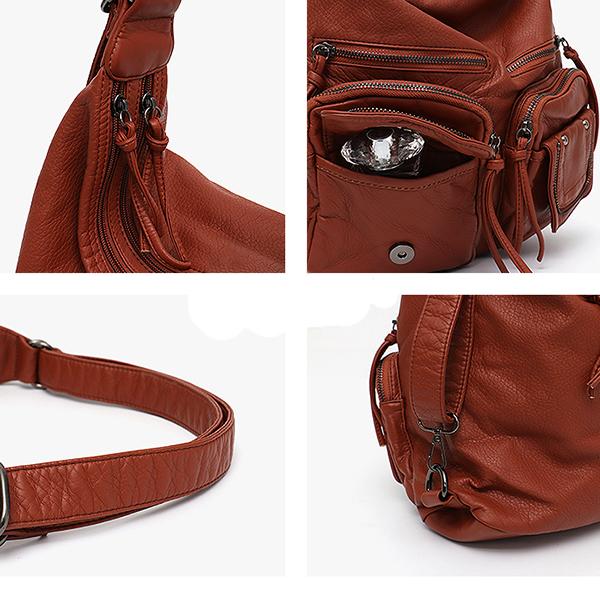 Large Soft Casual Women Bags School Backpack PU Leather Bag