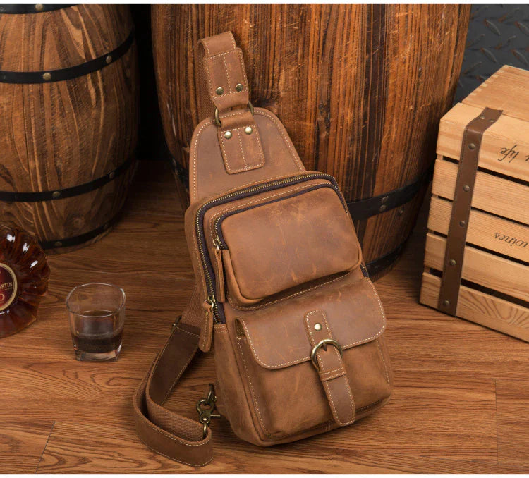 Unique Leather Crossbody Sling Bag