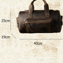 Load image into Gallery viewer, Dark Brown Full Grain Leather Weekender Travel Duffel Bag

