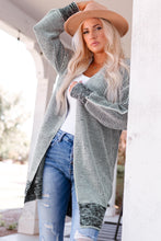 Load image into Gallery viewer, Oversized Grey Checkered Long Cardigan Sweater
