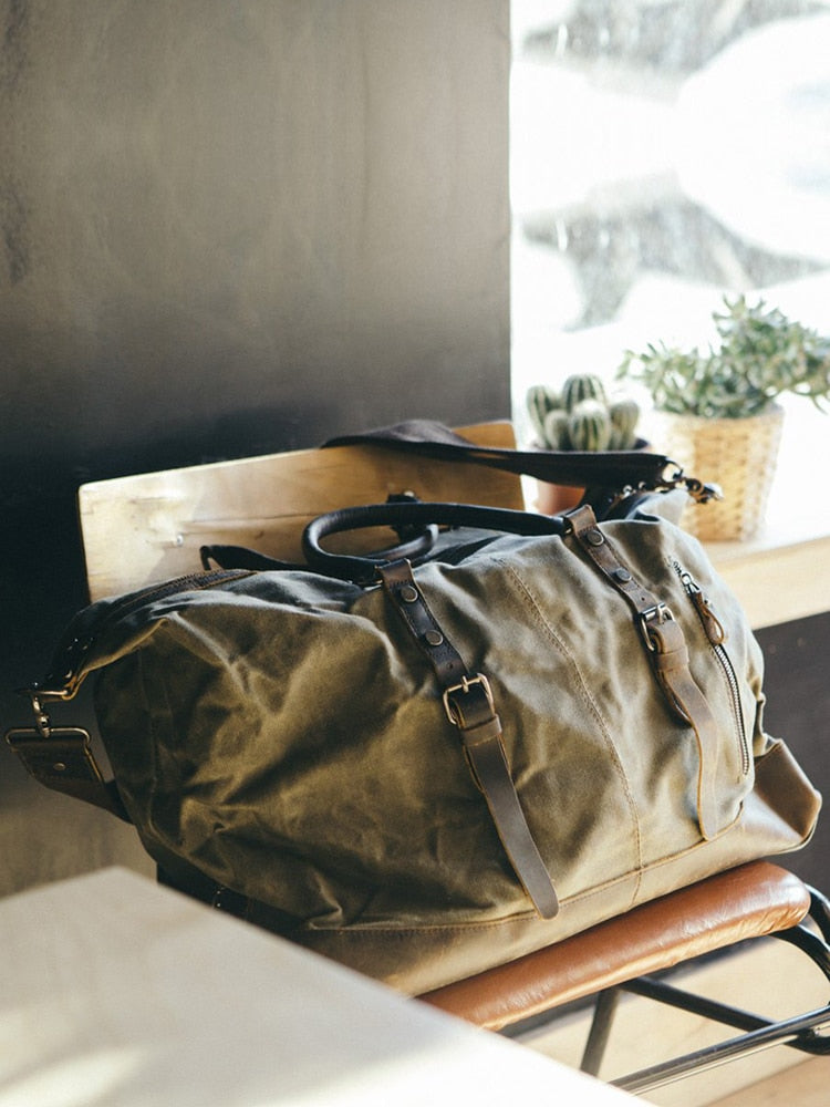 Waxed Canvas Duffel Bag Carry-on Bag