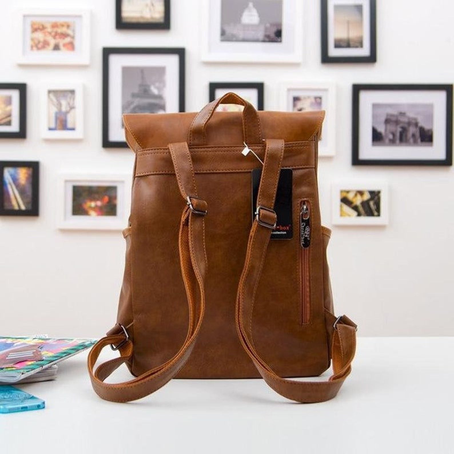 Genuine Leather Backpack Vintage Laptop Bookbag