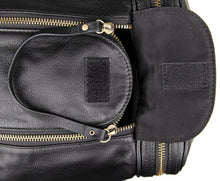 Load image into Gallery viewer, Black Large Trave Weekender Leather Duffel Bag
