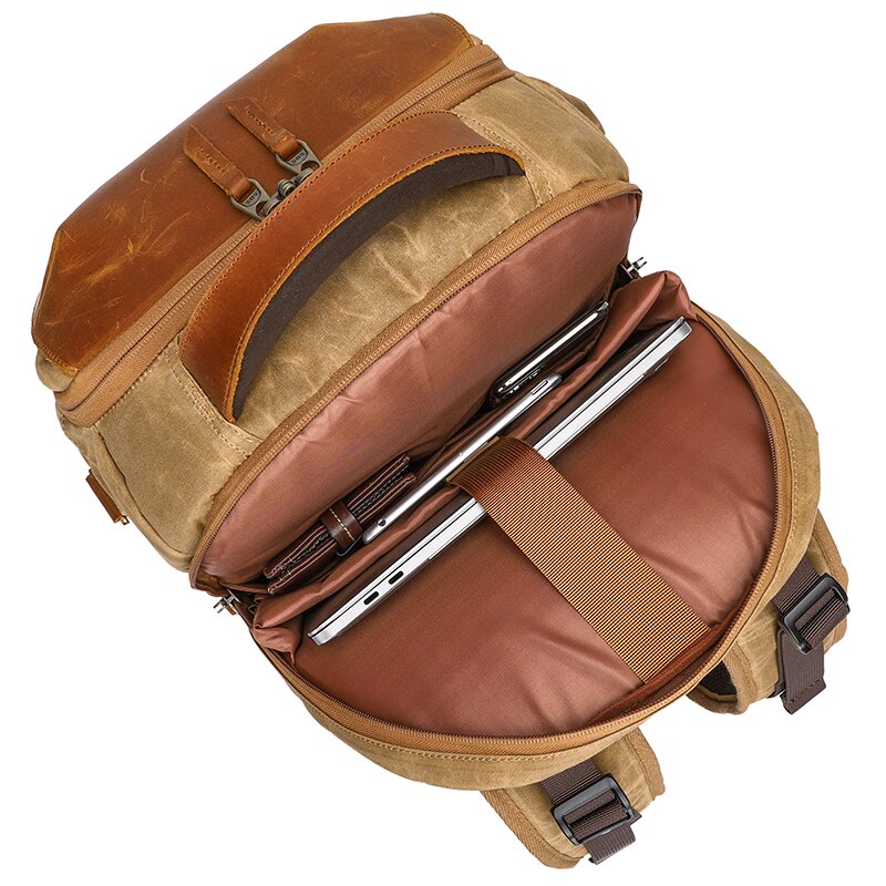 Camera Backpack 19 inch Luxury Retro Waterproof Cavnas Bag