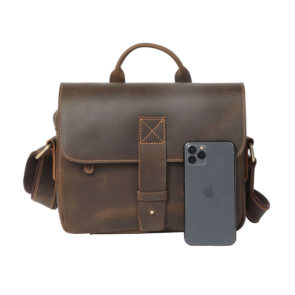 Retro Small Brown Messenger Shoulder Bag
