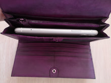 Load image into Gallery viewer, Women&#39;s Trifold Leather Long Wallet Purse Clutch

